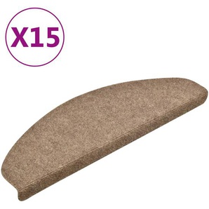 vidaXL Treppenmatten Selbstklebend 15 Stk. Creme 65x21x4cm Nadelvlies