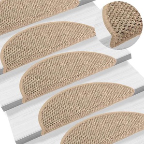 vidaXL Treppenmatten Selbstklebend Sisal 15 Stk. 56x17x3cm Dunkelbeige