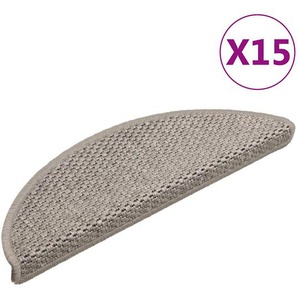 Treppenmatten Selbstklebend Sisal-Look 15 Stk. 56x17x3 Silbern