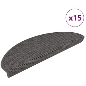 Treppenmatten Selbstklebend Sisal-Look 15 Stk. 65x21x4 Silbern