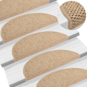 vidaXL Treppenmatten Selbstklebend Sisal-Optik 15 Stk. 56x17x3 cm Sand