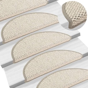 vidaXL Treppenmatten Selbstklebend Sisal-Optik 15 Stk. 56x17x3cm Beige