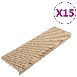 vidaXL Treppenmatten Selbstklebend Sisal-Optik 15 Stk. 65x21x4 cm Sand
