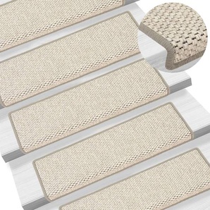 vidaXL Treppenmatten Selbstklebend Sisal-Optik 15 Stk. 65x21x4cm Beige