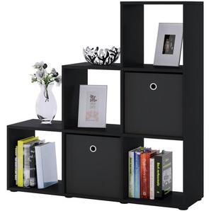 Treppenregal  Nitas ¦ schwarz ¦ Maße (cm): B: 107,5 H: 104,5 T: 29.0