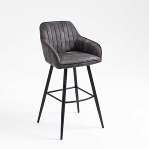 Tresen Stühle in Anthrazit und Schwarz 74 cm Sitzhöhe (2er Set)
