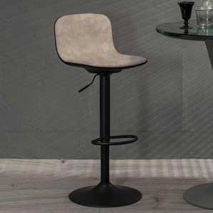 Tresenstühle in Beige und Schwarz mit Rückenlehne (2er Set)