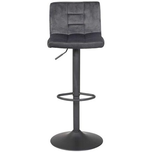 Tresenstühle in Grau Samt drehbar (2er Set)