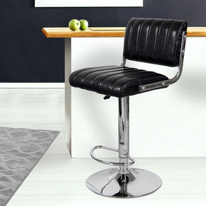 Tresenstühle in Schwarz Kunstleder Retro Style (2er Set)