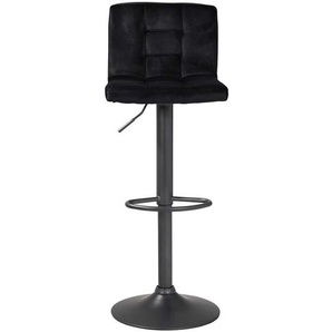 Tresenstühle in Schwarz Samt Gasdruck (2er Set)