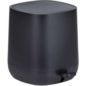 Treteimer Davos, Schwarz 6,5 l, Kosmetikeimer, Abfalleimer, Schwarz, Polypropylen schwarz, Polypropylen schwarz - schwarz - Wenko