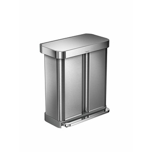 Treteimer gebürsteter Edelstahl silber, Designer simplehuman, 65.5x56x36 cm