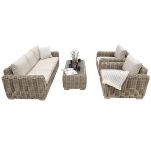 Trinidad Gartenlounge Set - Polyrattan, beige, für 5 Personen, wetterfest - Garten Sitzgruppe, Rattangarnitur bellavista Home&Garden Green Spirit