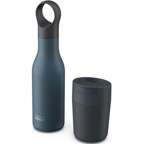 Trinkflasche JOSEPH Refill Reuse Repeat Trinkflaschen Gr. 500 ml, blau Trinkflaschen 2-teilig: Set aus Reisebecher und Flasche
