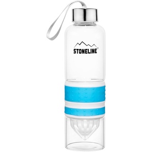 Trinkflasche STONELINE Trinkflaschen Gr. 550 ml, blau Trinkflasche Trinkflaschen herausnehmbarer Saftpressen-Aufsatz, 0,55 L