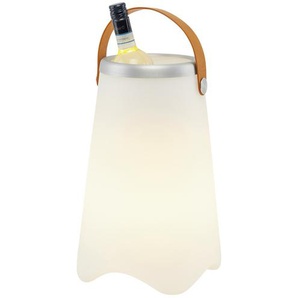 Trio Akku-LED-Tischleuchte weiß, Flaschenhalter Sektkühler beleuchtet - weiß - Materialmix - 38 cm - [24.5] | Möbel Kraft