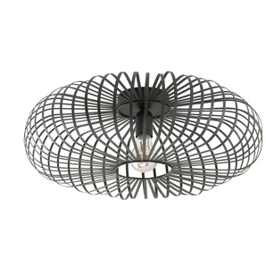 Trio Deckenleuchte  1-flammig  Metall schwarz ´groß`   ¦ schwarz ¦ Maße (cm): H: 18  Ø: 50