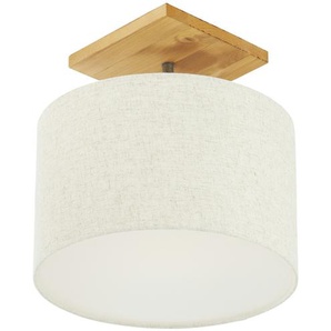 Trio Deckenleuchte  1-flammig  Nickel-antik/ Holz   ¦ holzfarben ¦ Maße (cm): H: 35  Ø: 35