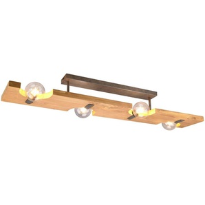 Trio Deckenleuchte ¦ holzfarben ¦ Holz ¦ Maße (cm): B: 115 H: 15,7 T: 20