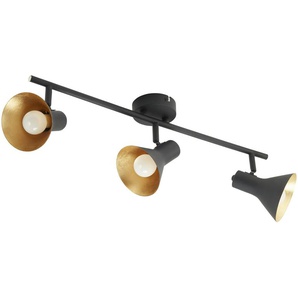 Deckenstrahler  3-flammig  schwarz/goldfarben   ¦ schwarz ¦ Maße (cm): B: 11 H: 21