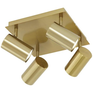 Trio Deckenstrahler  4-flammig  altmessing   ¦ gold ¦ Maße (cm): B: 24 H: 15 T: 24.0