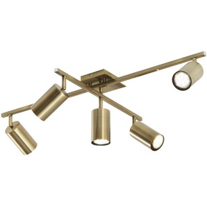 Trio Deckenstrahler  5-flammig  altmessing   ¦ gold ¦ Maße (cm): B: 77,4 H: 22,4 T: 57.4