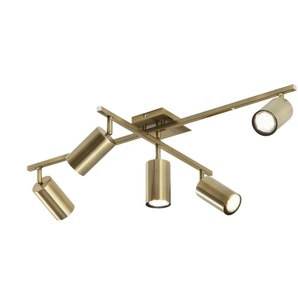 Trio Deckenstrahler  5-flammig  altmessing   ¦ gold ¦ Maße (cm): B: 77,4 H: 22,4 T: 57.4