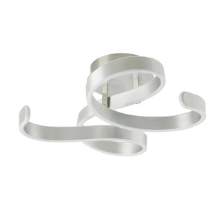 Trio LED-Deckenleuchte  1-flammig  alufarben  geschwungen   ¦ silber ¦ Maße (cm): B: 54 H: 19,5 T: 52.0