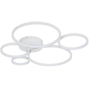 Trio LED-Deckenleuchte Kreise weiß - weiß - Materialmix - 59 cm - 5,5 cm - cm 53,0 | Möbel Kraft