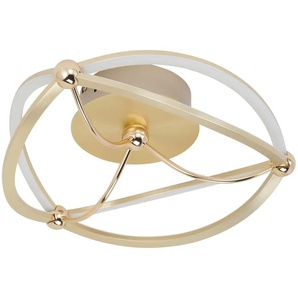 Trio LED-Deckenleuchte messing-matt geschwungen - gold - Materialmix - 14 cm - 41.0 | Möbel Kraft