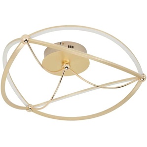 Trio LED-Deckenleuchte messing-matt geschwungen ´groß´ - gold - Materialmix - 18 cm - 62.0 | Möbel Kraft