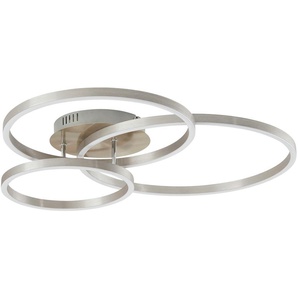 Trio LED Deckenleuchte  Nickel 3 Ringe   ¦ silber ¦ Maße (cm): B: 78 H: 11,5