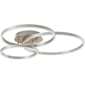 Trio LED Deckenleuchte Nickel 3 Ringe - silber - Materialmix - 78 cm - 11,5 cm | Möbel Kraft