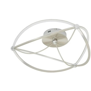 Trio LED-Deckenleuchte Nickel-matt geschwungen Charivari ¦ silber ¦ Maße (cm): H: 18 Ø: 62