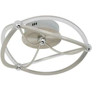 Trio LED-Deckenleuchte Nickel-matt geschwungen - silber - Materialmix - 14 cm - 41.0 | Möbel Kraft