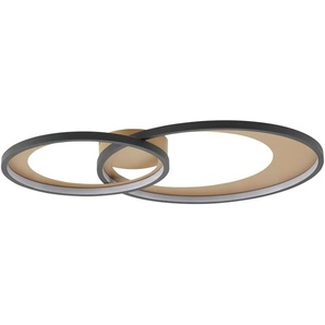 Trio LED-Deckenleuchte  schwarz/ gold ´groß´   ¦ Maße (cm): B: 85 H: 8,5 T: 60.0