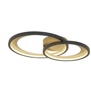 Trio LED-Deckenleuchte schwarz/goldfarben   ¦ Maße (cm): B: 59 H: 8,5 T: 43.0