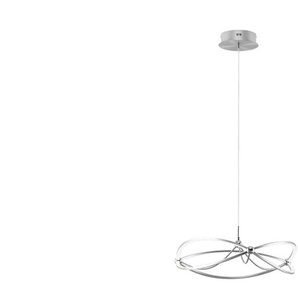 Trio LED-Pendelleuchte Nickel-matt geschwungen  Charivari ¦ silber ¦ Maße (cm): H: 150  Ø: 62