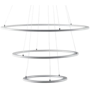 Trio LED-Pendelleuchte Nickel-matt `Ringe` - silber - Materialmix - 200 cm - 80.3 | Möbel Kraft