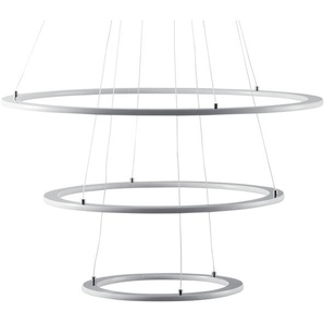 Trio LED-Pendelleuchte  Nickel-matt  `Ringe`   ¦ silber ¦ Maße (cm): H: 200  Ø: 80.3