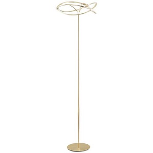 Trio LED-Stehleuchte, messing-matt, geschwungen - gold - Materialmix - 175 cm - [52.0] | Möbel Kraft