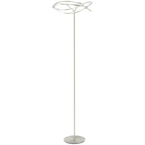 Trio LED-Stehleuchte  Nickel-matt  geschwungen   ¦ silber ¦ Maße (cm): H: 175  Ø: 52