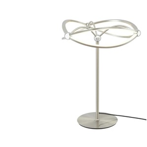 Trio LED-Tischleuchte Nickel-matt geschwungen - silber - Materialmix - 50 cm - 41.0 | Möbel Kraft