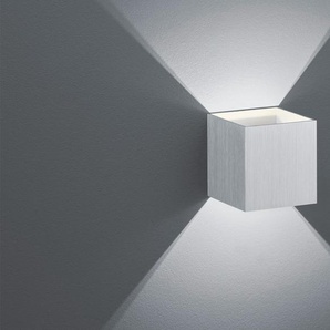 Trio LED-Wandleuchte, ´Kubus`alufarben - silber - Materialmix - 10 cm - 10 cm | Möbel Kraft