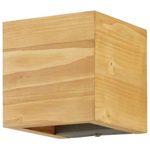 Trio LED-Wandleuchte  Pinienholz ´Kubus´   ¦ holzfarben ¦ Maße (cm): B: 11 H: 11 T: 11.0