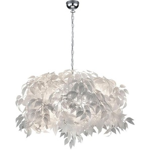 Reality Leuchten Kronleuchter Leavy, ohne Leuchtmittel, warmweiß - kaltweiß, Hängelampe Blatt Design, Pendelleuchte exkl 4xE14 max 28W