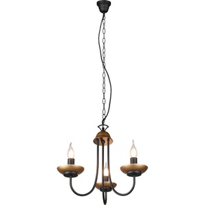 TRIO Leuchten Kronleuchter Livia, ohne Leuchtmittel, warmweiß - kaltweiß, Lüster 3-flammig in schwarz-gold, exkl 3xE14 (max 28W), Höhe max 150cm