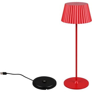 Reality Leuchten LED Außen-Tischleuchte SUAREZ, Dimmfunktion, USB-Ladefunktion, LED fest integriert, Warmweiß, Outdoor Akku Tischlampe inkl Ladestation USB-C, Touch-Dimmer Höhe 39cm