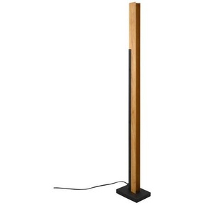 Trio Leuchten Led-Stehleuchte Kerala, Braun, Schwarz, Holz, Metall, 13x120x19 cm, Lampen & Leuchten, Innenbeleuchtung, Leuchten nach Räumen, Schlafzimmerlampen