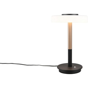 TRIO Leuchten LED Tischleuchte CELESTE, LED Tischlampe mit 4-Stufen Touchdimmer 10W warmweiß 3000K, Dimmfunktion, LED fest integriert, Warmweiß, 1050 Lumen Höhe 35cm, Tischlampe mit Glasschirm Ø 22cm, Memoryfunktion